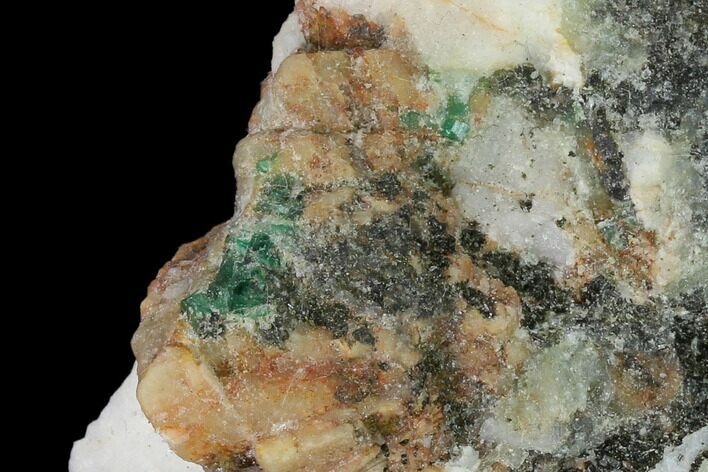 Emerald and Black Tourmaline in Calcite - Pakistan #138929